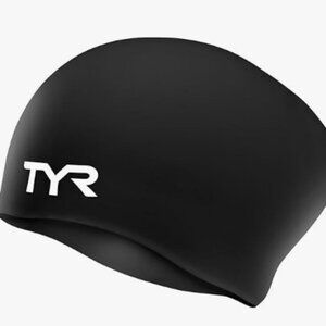 TYR Wrinkle-Free Long Hair Silicone Swim Cap Adult Size Unisex